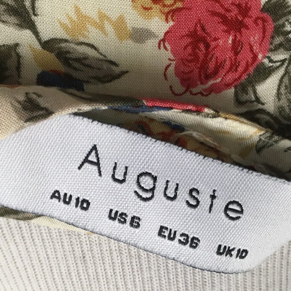 AUGUSTE the label rose floral maxi dress wrap around feminine 6 short sleeve - Picture 9 of 10